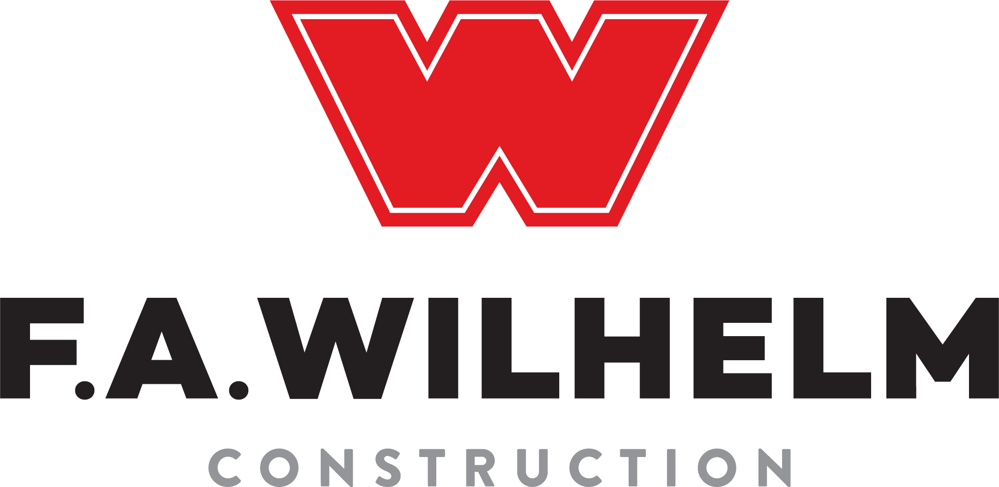 FAWilhelm_logo_stack_red_black | Wilhelm Construction Wilhelm Construction